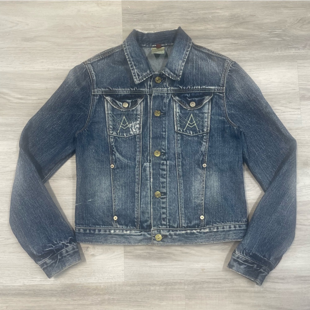 Vintage 7 For All Mankind Women's Blue Denim Jacket Made in USA sz S